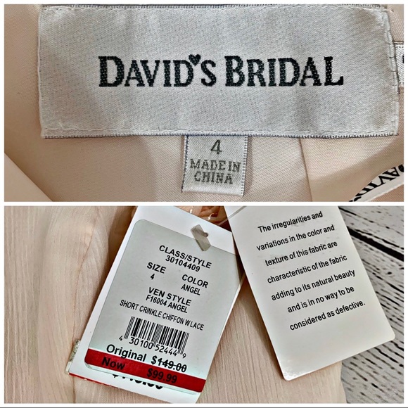 David’s Bridal | Crinkle Chiffon Dress NWT SZ 4 - Picture 8 of 8